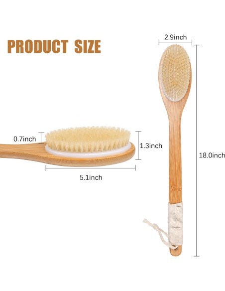 Cepillo de Baño Exfoliante OWIIZI de Bambú 45cm Antideslizante