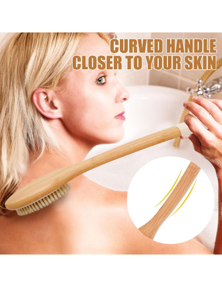 Cepillo de Baño Exfoliante OWIIZI de Bambú 45cm Antideslizante