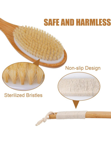 Cepillo de Baño Exfoliante OWIIZI de Bambú 45cm Antideslizante