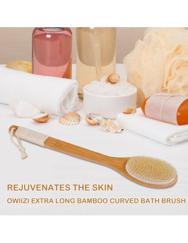Cepillo de Baño Exfoliante OWIIZI de Bambú 45cm Antideslizante