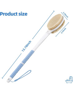 Cepillo de Baño con Mango Largo IRCPEN - Exfoliador Ducha 35cm 2