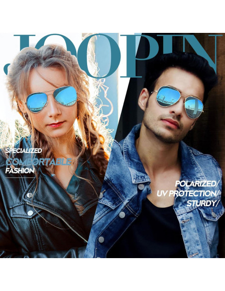 Gafas de sol aviador Joopin polarizadas UV400 doradas
