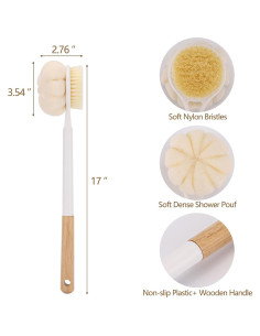 Cepillo de Espalda BTYMS 43 cm Doble Cara Exfoliante 2