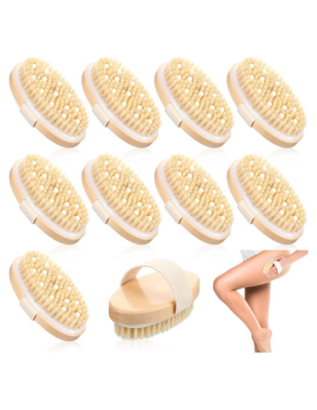 Juego de 10 Cepillos Secos Corporales Molain - Exfoliantes y Masaje