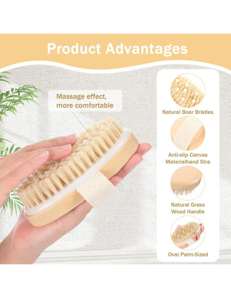 Juego de 10 Cepillos Secos Corporales Molain - Exfoliantes y Masaje