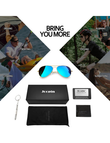 Gafas de sol aviador Joopin polarizadas UV400 doradas