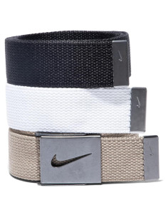 Cinturón de golf Nike 3 pack para hombres - Blanco/Khaki/Negro