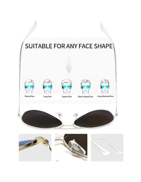 Gafas de sol aviador Joopin polarizadas UV400 doradas