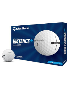 Pelotas de Golf Distance+ TaylorMade - 1 Docena, Ionómero, Blanco