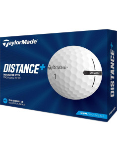 Pelotas de Golf Distance+ TaylorMade - 1 Docena, Ionómero, Blanco 2