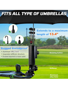 Soporte de Paraguas iLSKW UH003 para Carro de Golf y Sillas 2