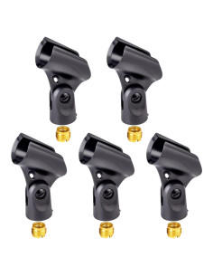 Soporte de Clip de Micrófono Universal Negro - Paquete de 5