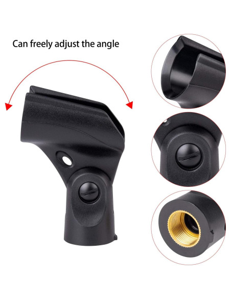 Soporte de Clip de Micrófono Universal Negro - Paquete de 5