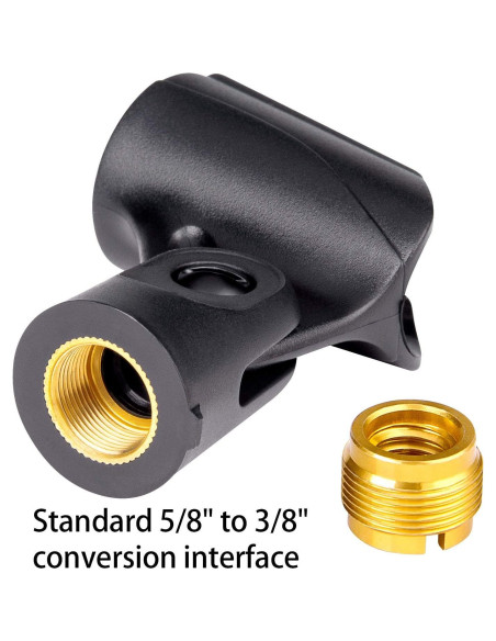 Soporte de Clip de Micrófono Universal Negro - Paquete de 5