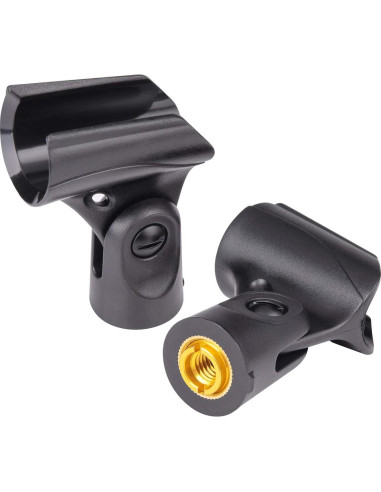 Soporte de Clip de Micrófono Universal Negro - Paquete de 5