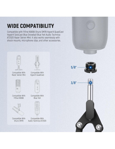 Kit de Extensión para Soporte de Micrófono NEEWER 6 Piezas