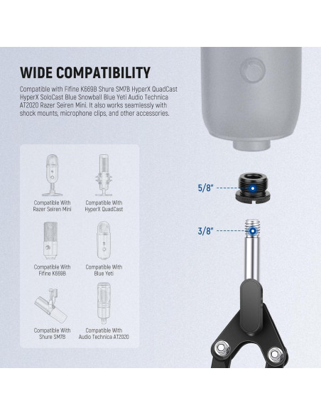 Kit de Extensión para Soporte de Micrófono NEEWER 6 Piezas