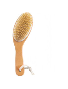 Cepillo Corporal Seco LONGCO de Cerda Natural con Mango de Madera