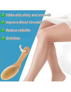 Cepillo Corporal Seco LONGCO de Cerda Natural con Mango de Madera 2