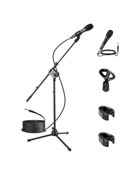 Micrófono Dinámico PYLE PMKSM20 y Soporte Trípode Ajustable