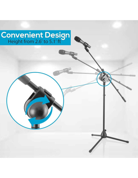Micrófono Dinámico PYLE PMKSM20 y Soporte Trípode Ajustable