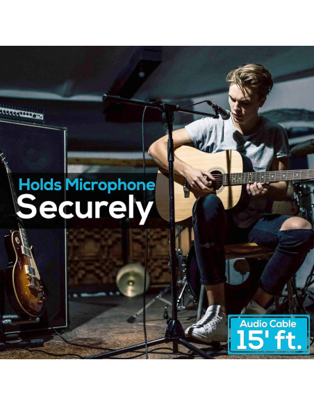 Micrófono Dinámico PYLE PMKSM20 y Soporte Trípode Ajustable