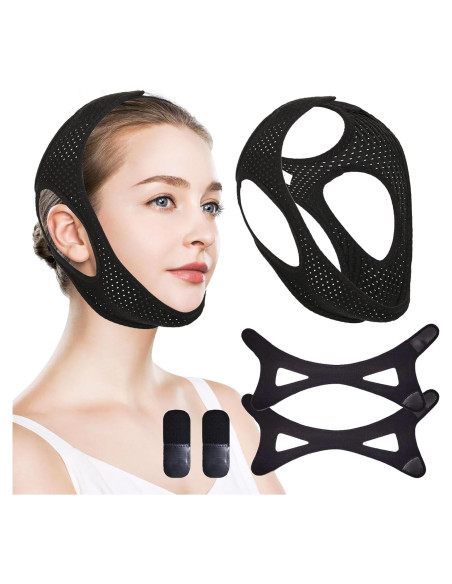 Correa Anti Ronquido BOYYJING Ajustable Transpirable 2Pack