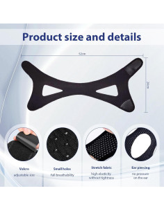 Correa Anti Ronquido BOYYJING Ajustable Transpirable 2Pack 2