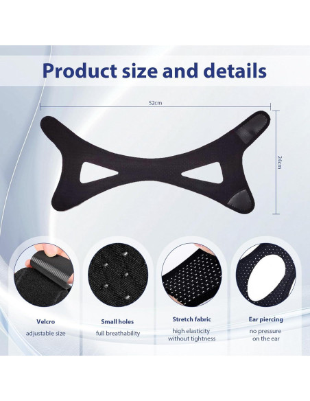 Correa Anti Ronquido BOYYJING Ajustable Transpirable 2Pack