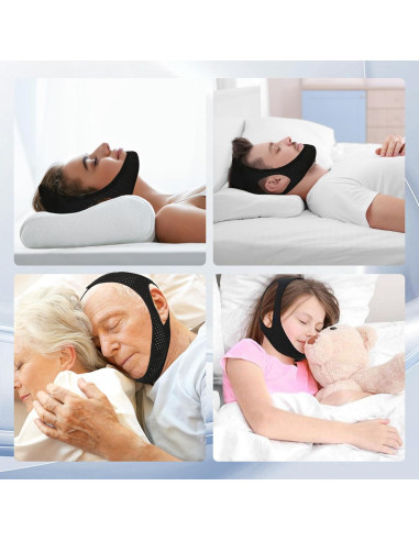 Correa Anti Ronquido BOYYJING Ajustable Transpirable 2Pack