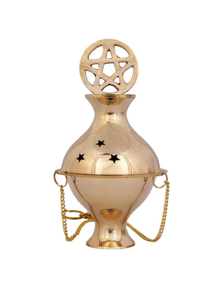 Horno de Incienso de Latón Indian Consigners con Cadena - 12.7 cm