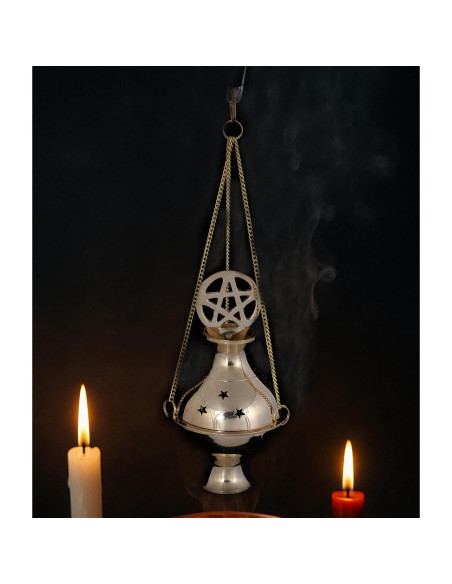 Horno de Incienso de Latón Indian Consigners con Cadena - 12.7 cm