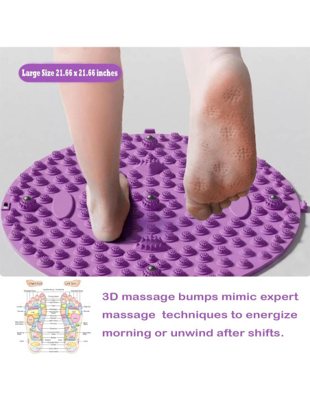 Alfombra de Acupresión para Pies Luzly 55x55 cm Antifatiga