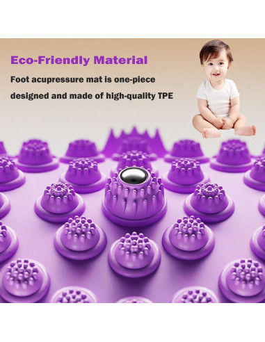 Alfombra de Acupresión para Pies Luzly 55x55 cm Antifatiga