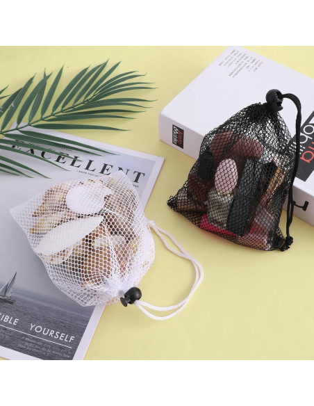 6 Bolsas de Malla con Cierre de Cordón LXUEJIE 20x15 cm