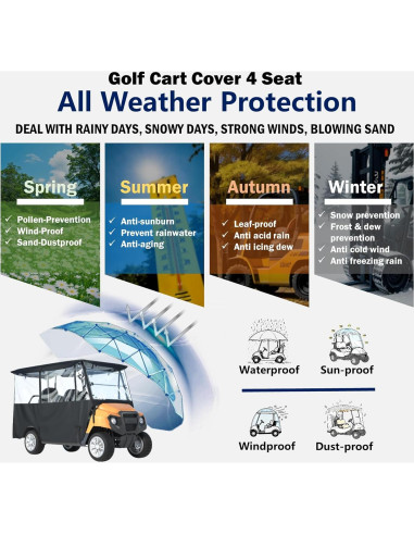 Cubierta para Carro de Golf BENVOL 4 Asientos Impermeable