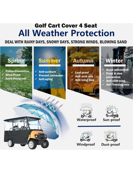 Cubierta para Carro de Golf BENVOL 4 Asientos Impermeable
