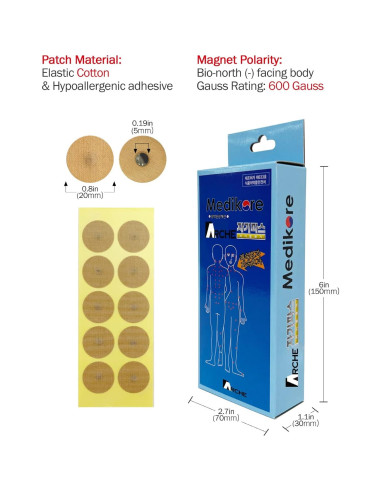 100 Parches Magnéticos ARCHE para Alivio del Dolor