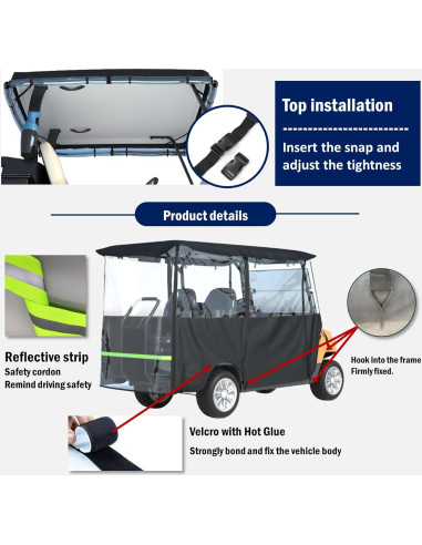 Cubierta para Carro de Golf BENVOL 4 Asientos Impermeable