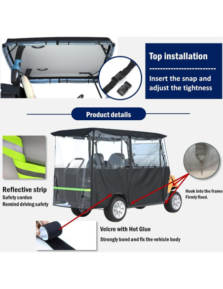 Cubierta para Carro de Golf BENVOL 4 Asientos Impermeable