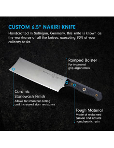 Cuchillo Nakiri Messermeister 16.5 cm Acero Inoxidable Negro 2