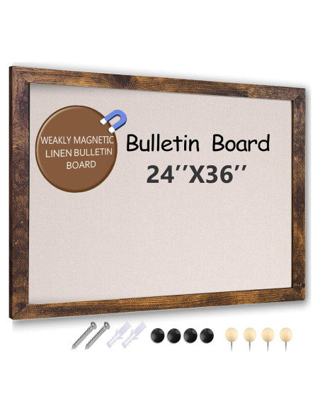 Tablero de Anuncios Magnético Marribol 91x61 cm con Corcho y Lino