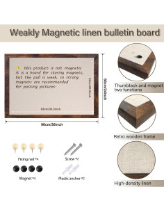 Tablero de Anuncios Magnético Marribol 91x61 cm con Corcho y Lino 2