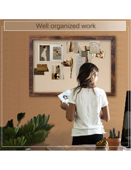 Tablero de Anuncios Magnético Marribol 91x61 cm con Corcho y Lino
