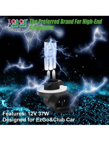 Bombilla Halógena 10L0L 12V 37W para Carrito de Golf - Paquete de 2