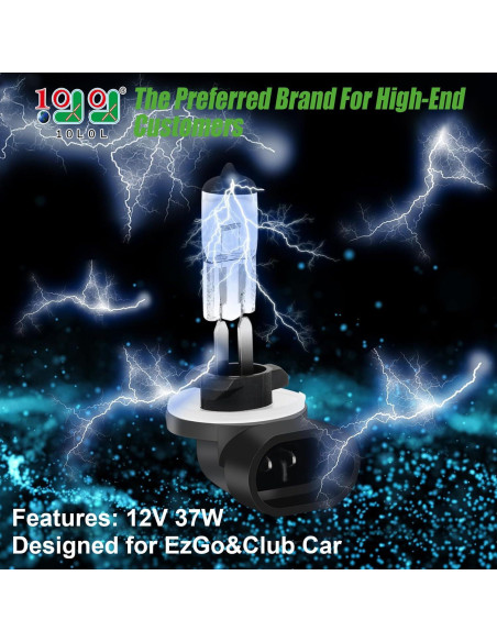 Bombilla Halógena 10L0L 12V 37W para Carrito de Golf - Paquete de 2