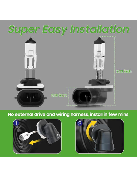 Bombilla Halógena 10L0L 12V 37W para Carrito de Golf - Paquete de 2