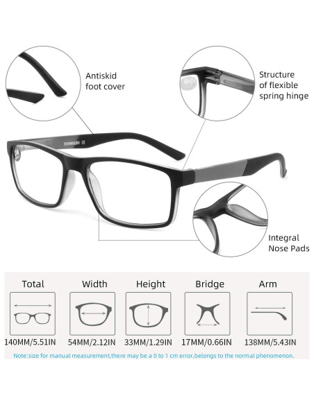 Gafas de lectura DONGDI 4 paquetes anti luz azul 2.25