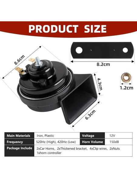 Claxon Musical Cenzhiwen KX2012 10 Tonos 130dB Impermeable