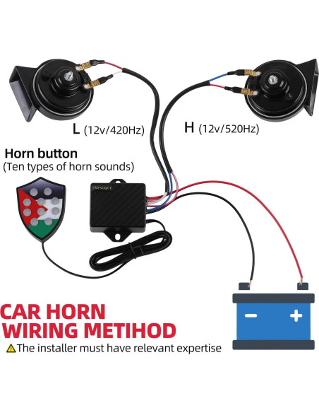 Claxon Musical Cenzhiwen KX2012 10 Tonos 130dB Impermeable